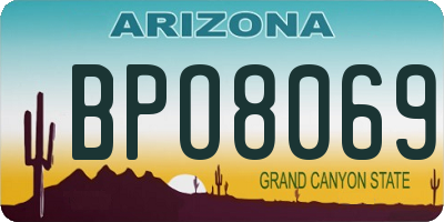 AZ license plate BPO8069