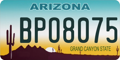 AZ license plate BPO8075
