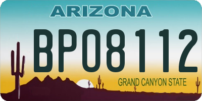 AZ license plate BPO8112