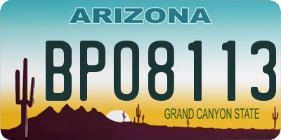 AZ license plate BPO8113