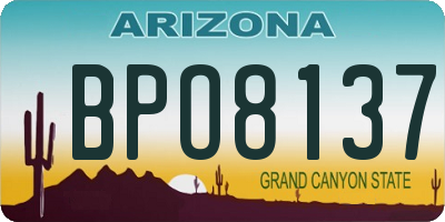 AZ license plate BPO8137