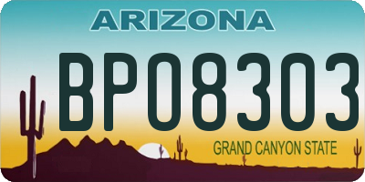 AZ license plate BPO8303