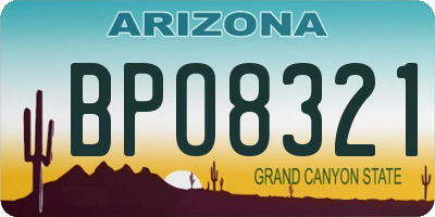AZ license plate BPO8321