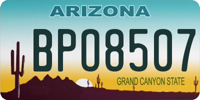 AZ license plate BPO8507