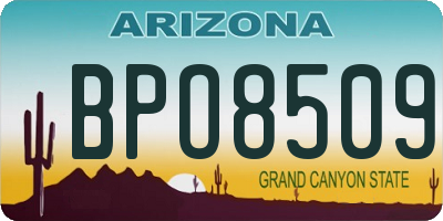 AZ license plate BPO8509