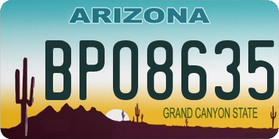 AZ license plate BPO8635