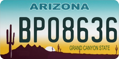 AZ license plate BPO8636