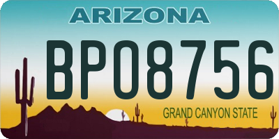 AZ license plate BPO8756