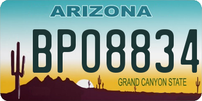 AZ license plate BPO8834
