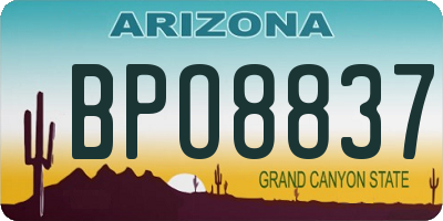 AZ license plate BPO8837