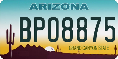 AZ license plate BPO8875
