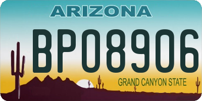 AZ license plate BPO8906
