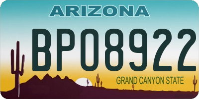 AZ license plate BPO8922