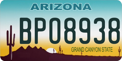 AZ license plate BPO8938