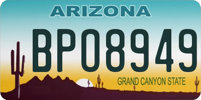 AZ license plate BPO8949