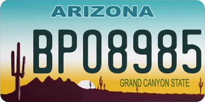 AZ license plate BPO8985