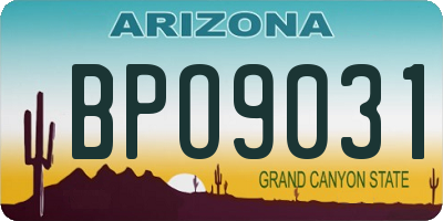 AZ license plate BPO9031