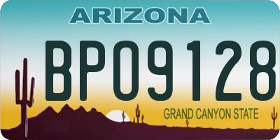 AZ license plate BPO9128