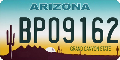 AZ license plate BPO9162