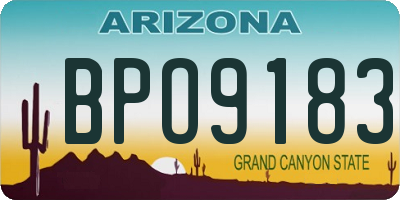 AZ license plate BPO9183