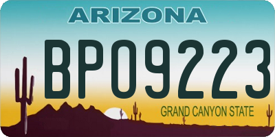 AZ license plate BPO9223