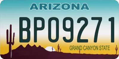 AZ license plate BPO9271