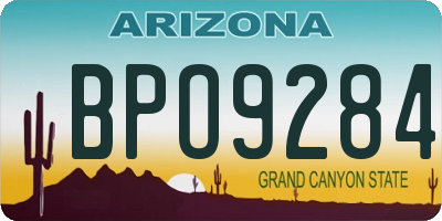 AZ license plate BPO9284