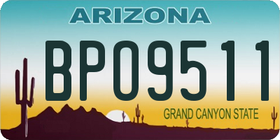 AZ license plate BPO9511