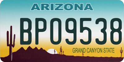 AZ license plate BPO9538
