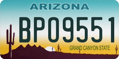 AZ license plate BPO9551