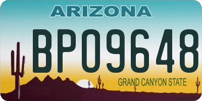 AZ license plate BPO9648