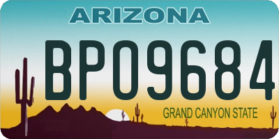 AZ license plate BPO9684
