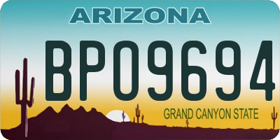 AZ license plate BPO9694