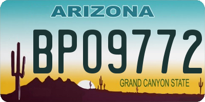 AZ license plate BPO9772