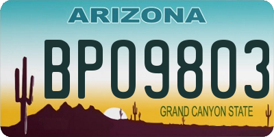 AZ license plate BPO9803