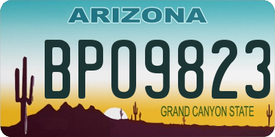 AZ license plate BPO9823