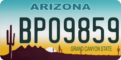 AZ license plate BPO9859