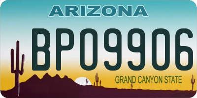 AZ license plate BPO9906