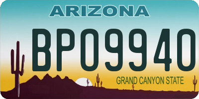 AZ license plate BPO9940