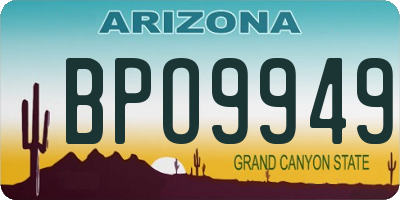 AZ license plate BPO9949
