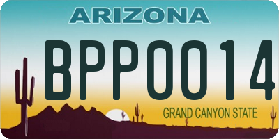 AZ license plate BPP0014