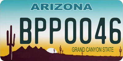 AZ license plate BPP0046