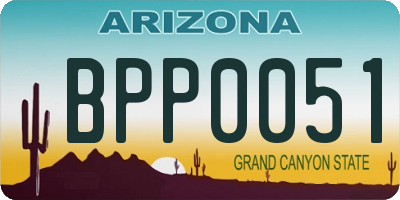 AZ license plate BPP0051