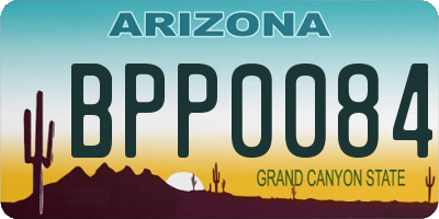 AZ license plate BPP0084