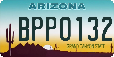 AZ license plate BPP0132