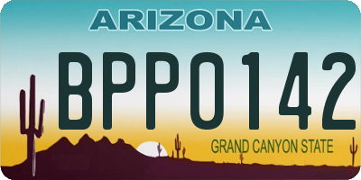AZ license plate BPP0142