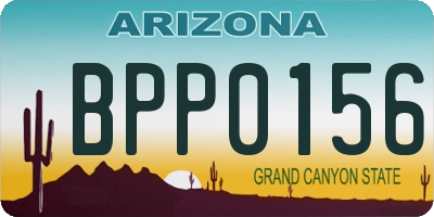 AZ license plate BPP0156