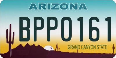 AZ license plate BPP0161