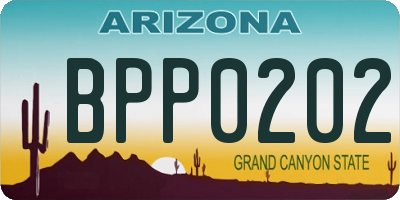 AZ license plate BPP0202
