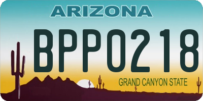 AZ license plate BPP0218